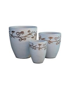 Glazed Ceramic Designed Pot L