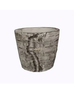 QY Cement Pot with Bark Finish