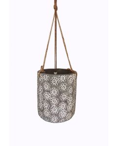 QY Flower Pattern Hanging Cement Pot