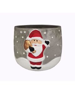QY Cement Pot with Santa