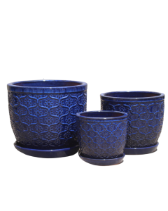 TH Flower Egg Pot Blue Large