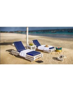 LO Eddard Sun Lounger with Blue Cushion