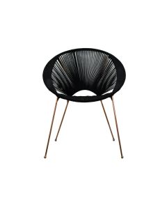 Black Jute Chair Copper Leg