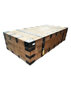 Wood Metal Trunk Box Coffee Table