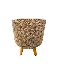 HE Jasmin Cylinder Pot with Wood Feet