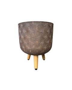 HE Jill Cylinder Pot with Wood Feet