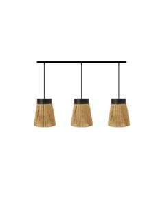 Jute Pendant Lamp Matt Black - 100 cm