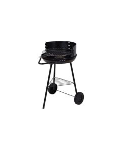 Charcoal Barbeque Grill Half Round Open Black