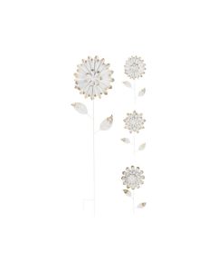 KI Flower Garden Pick Metal White Assorted