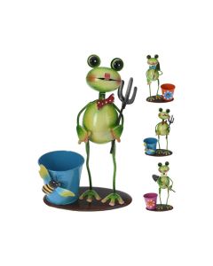 KI Flower Pot With Frog Assorted- 30cm