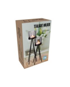 KI Tealight Holder Metal with Glass S size: 8*230MM