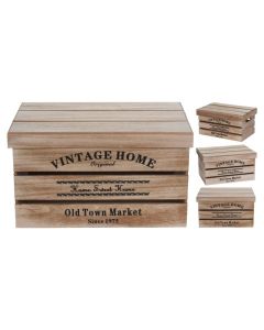 KI Wooden Crate With Lid Small