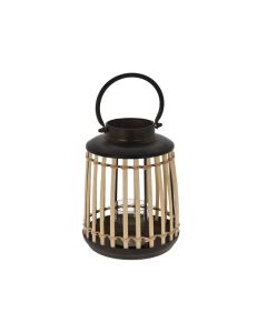KI Bamboo Lantern with Metal Base - 24cm