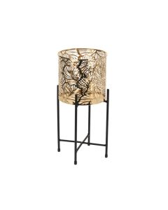 KI Flower Pot Gold with Stand 35cm