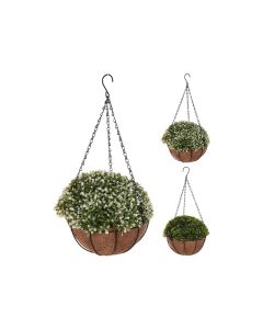 KI Realistic Faux Plants in Round Hanging Pot Assorted