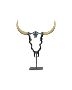 KR Ornament Skull Aluminum-Wood Decor