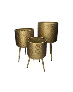 KR Planter Leaf Metal Gold Large