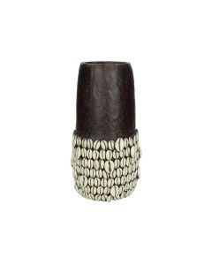 KR Vase Polyresin Brown - Seashells Surface