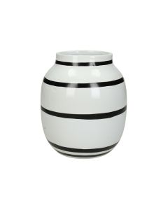 KR Flower Vase Stripes Fine Earthenware White-Black Stripes