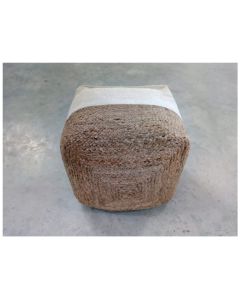 KS Cotton Jute Pouf Natural