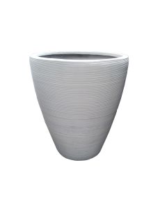 AC Planter - White Linear Fiber Pot Conical Large