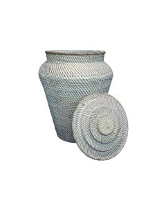 Laundry Basket with lid whitewash