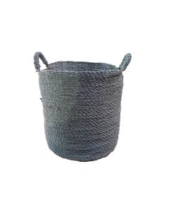 Large Round Basket Dark Grey with Handle 303026