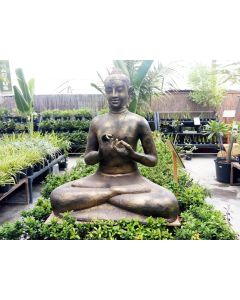 Sitting Buddha Rustic Gold - Statue Garden Display