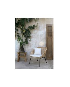 LO Manado Chair with Seat Cushion Rattan Iron Legs