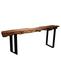 Longan Console Table - Black Metal Legs