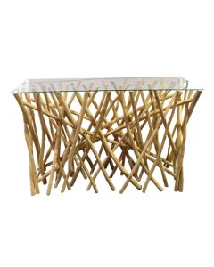 Mangrove Wood Glasstop Console