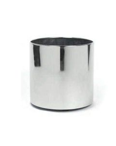 Round Metal Planter Stainless Metal Finish