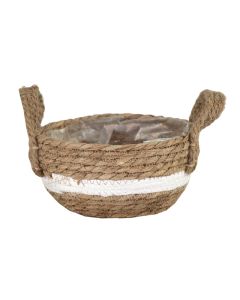 MG Alba Basket Planter Low Mid White 122703