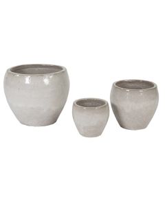 MG Glazed Belly White Pot Small