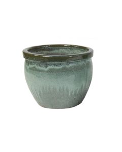 MG Glazed Delta Rim Moss Green Ceramic Pot S