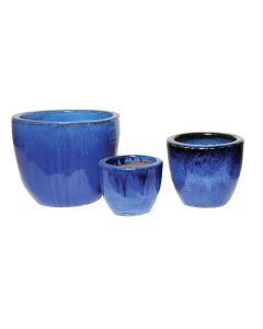 MG Glazed Egg Pot Blue Ceramic Pot XL