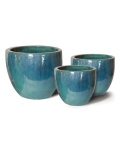 MG Glazed Egg Pot Celadon - Small