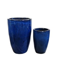 Glazed Egg Vase Faling Blue D45xH54cm