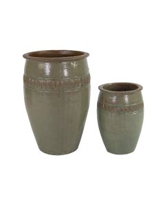 MG Glazed Off Vase Rim Green - 48cm