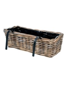 MG Laura Balcony Box With Hooks Natural L 55cm