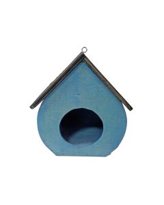 Wooden Mini Bird House Blue