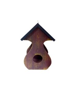 Wooden Mini Bird House Dark Natural