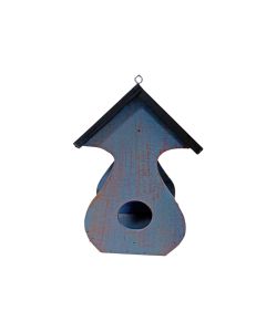 Wooden Mini Bird House Rustic Blue