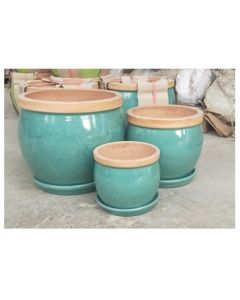 NHB Ceramic Pot Moss Green Large