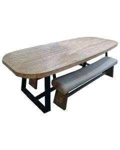 Oval Dining Table and 2 Benches