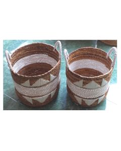 PD Banana Round Basket Small - White Natural