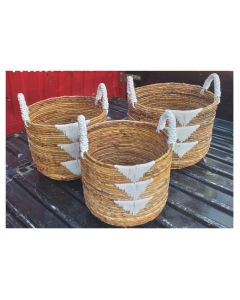 PD Banana Round Basket Small White Handle