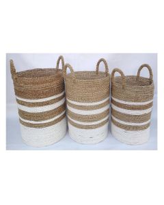 PD Seagrass Basket White Natural Small