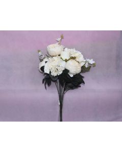 Peony Bunch - Artificial Flowers - Cream