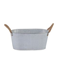 Bob Rope Oval Old White Pot